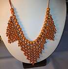 Modern Festoon Orange Beaded 18 Necklace  