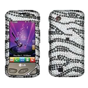 Rhinestones Shield Protector Case for LG Chocolate Touch VX8575, Zebra 