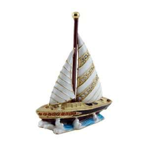  Bejeweled Sailboat Trinket Box