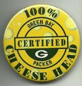 NFL   Green Bay Packers  100% CHEESE HEAD   2 1/4 NEW  