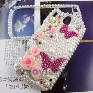 New Bling Butterfly White Pearl Cover case fr Palm PIXI  