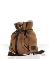 style #309548001 chestnut shearling pouchette bag