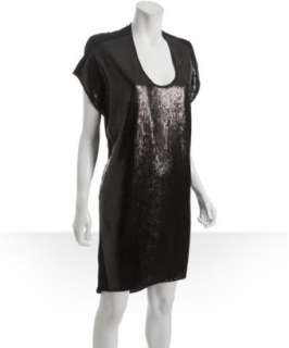 Rag & Bone black sequin jersey Funner t shirt dress   up to 