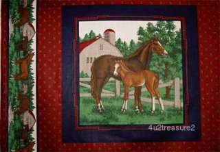 Quarter Horse Quilt Block or Pillow Panel Fabric  