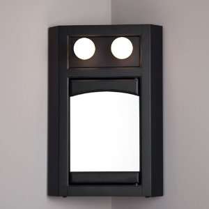  Lighted Corner Medicine Cabinet with Mirror   Black