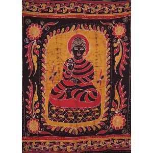    Buddha Batik Tapestry Buddhism Meditation Black