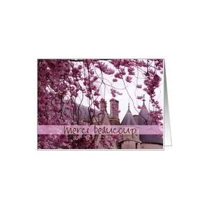 merci beaucoup cherry tree and castle in france Card