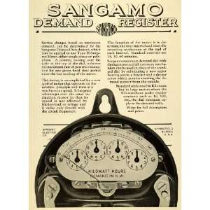  1923 Ad Sangamo Electric Co Meter Dial Power Consumption 