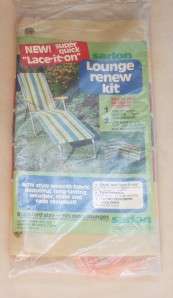 Vtg LOUNGE CHAIR RE COVER KIT aluminum lawn NOS reweb webbing chaise 