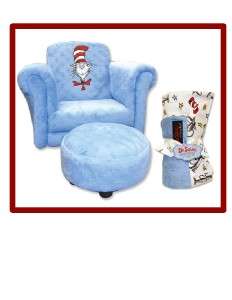 Trend Lab CAT HAT DR SEUSS Blue Chair Receiving Blanket  