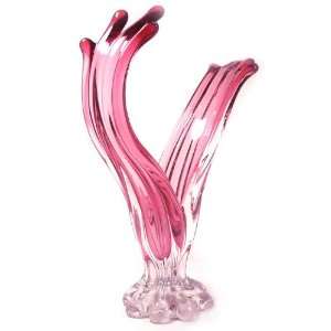  Hand Blown Murano Cranberry Sculpture Vase C22 Everything 