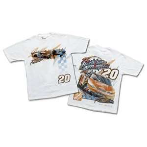 NASCAR Tony Stewart #20  White Adult Medium Size T Shirt 