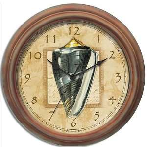  Seashore Wall Clock with Black Shell Design in Distressed 