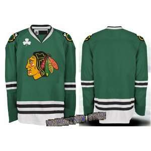 NHL Gear   Chicago Blackhawks Blank Green Jersey Hockey Jerseys (Logos 