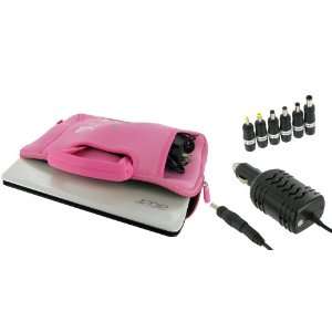  rooCASE 2n1 Neoprene Netbook Sleeve Case with 12v Car Charger 