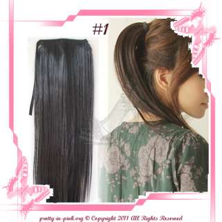 NEW long Lolita ponytail wig hair piece 4 colors clip curly wavy or 