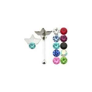  Jeweled Tiara Ball End Nose Pin Piercing Jewelry Jewelry