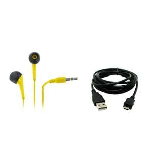 Nokia Lumia 900 3.5mm Stereo Earbud Headphones (Yellow) + USB 2.0 Data 