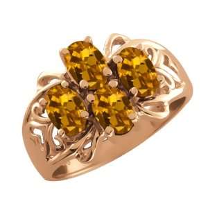   00 Ct Oval Orange Tourmaline Gold Plated Sterling Silver Ring Jewelry