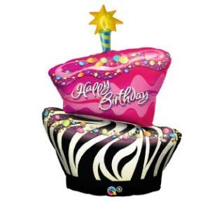   CAKE Polka Dot Birthday Balloon MYLAR 41 Qualatex Globo Party  