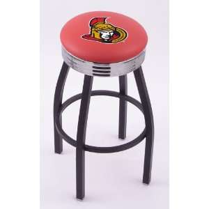 Ottawa Senators 30 Single ring swivel bar stool with Black, solid 
