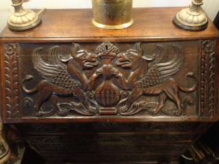Jacobean Writing Desk Hand Carved C. 1860 1880  