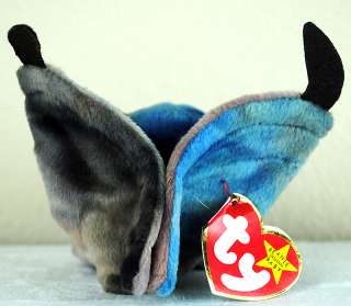 multi colored ty beanie babies batty this retired beanie baby is in 
