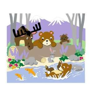  Bear ly Fishing Paint by Number Wall Mural Baby