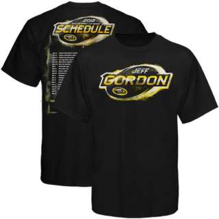 Chase Authentics Jeff Gordon 2012 Driver Schedule T Shirt   Black 