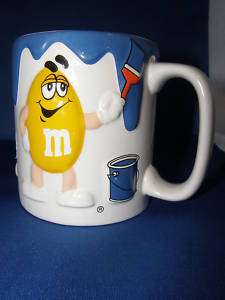 Coffee Mugs M&Ms 3D design red blue yellow painting  