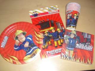 Fireman Sam Party set for 8 children   Plates cups napkins and loot 