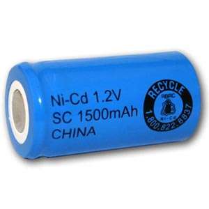 SubC Rechargeable Battery 1500mAh NiCd 1.2V Flat Top  