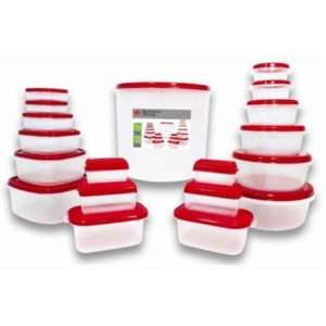  38 Pc Red Plastic Storage Set Case Pack 6   791094 Patio 