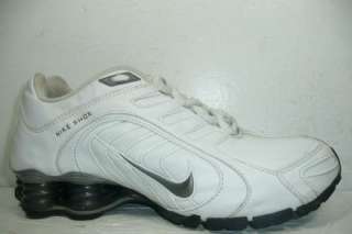 Nike Shox Navina Womens Size 7.5 Running Shoes White Leather Charcoal 