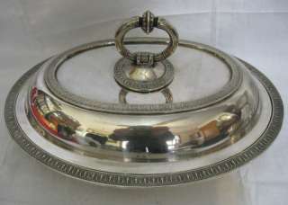 Victorian Meriden B Silver Plate Covered Entree Serving Dish Removable 
