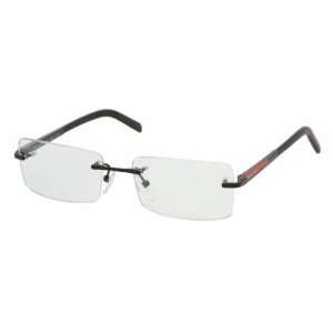  Prada Linea Rossa (Sport) 53a Shiny Black Frame Rimless Eyeglasses 
