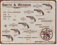 Smith & Wesson Revolvers Vintage Ad Tin Sign Reprod.  