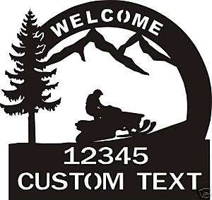 Personalized Metal Art Snowmobile Welcome Sign Decor  