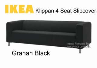 IKEA Klippan 4 Seat Sofa Removable Slip cover In Granan Black  