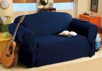 New Navy Blue Soft Suede Slipcover Sofa or Loveseat or Arm Chair   Mix 