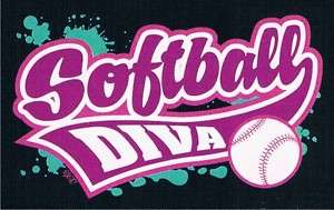 SOFTBALL DIVA Cool Sport Team Funny Softball T Shirt  