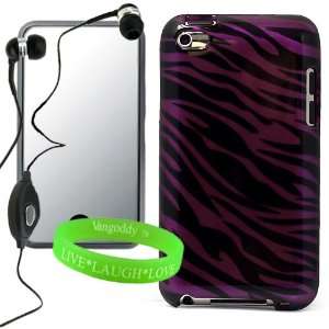 Classic Purple Animal Print Zebra Hard Cover for iTouch 4 Snap on Case 