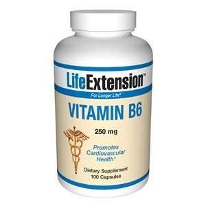  Life Extension Vitamin B6 250mg Capsules, 100 Count 