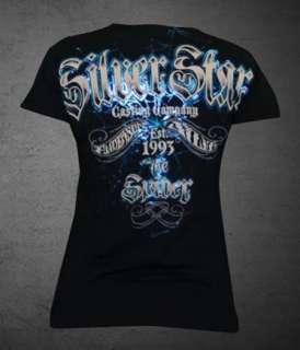 Anderson Silva Spider SILVER STAR Womens T shirt Blue  