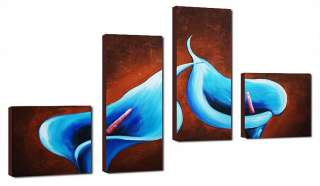 Large Wall Decor   Hand Painted Sing the blues 4 Piece Canvas Art 