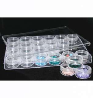 beads rhinestones storage plastic box case 24 interlocking containers