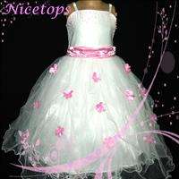 Pinks Marriage Party Bridesmaid Flower Girls Dress 5 6T  