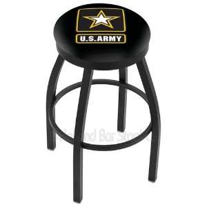  30 Army Bar Stool   Swivel With Black Ring and Black 