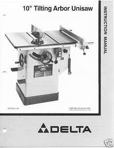 Delta Table Saw Model 36 825 Instruction Manual  