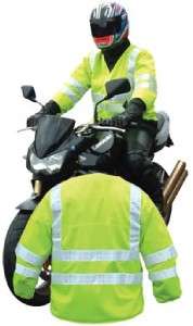 Bike It Reflective Neon Flouro Over Jacket Motorcycle Scooter Safety 
